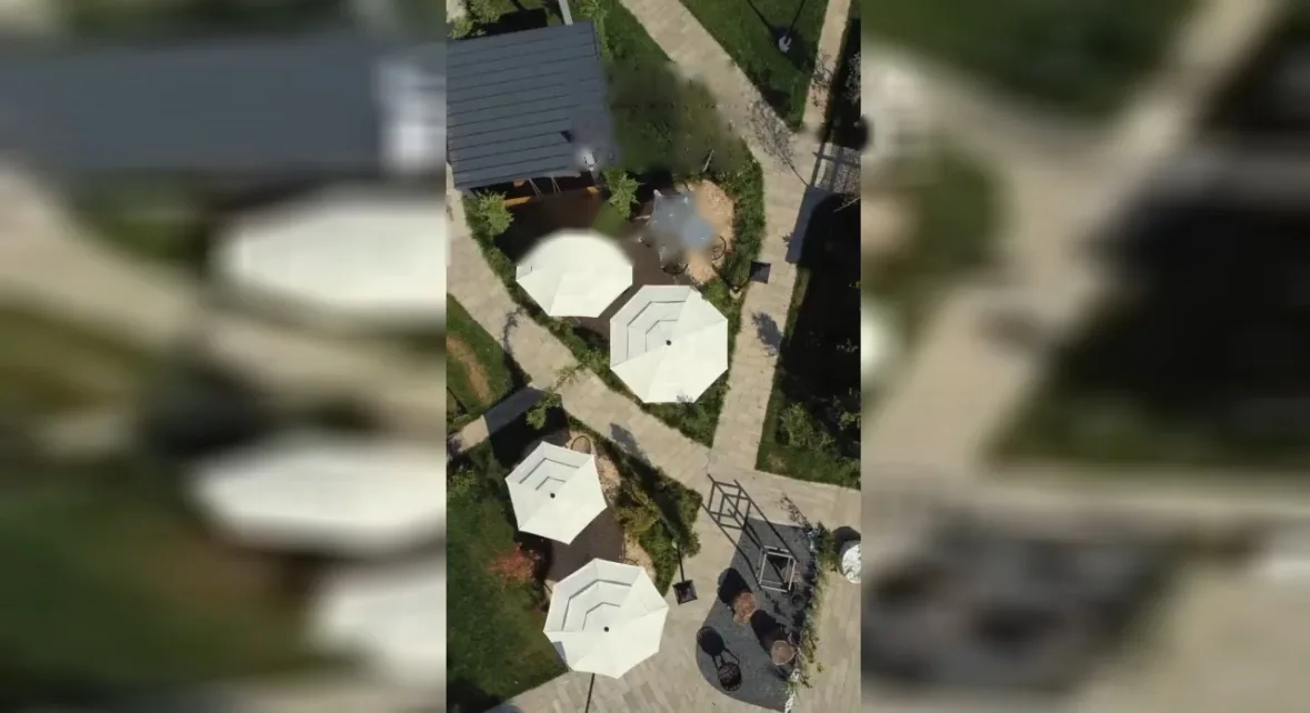Vedere aeriană asupra locației Grădina Pache